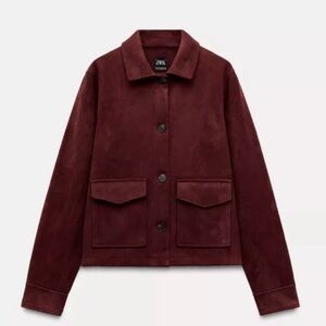 Zara Women's Deep Burgundy Utility Jacket